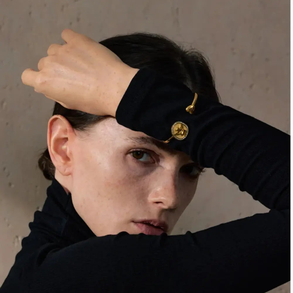 Pulseira Feminina Anjo da Guarda Banhada a Ouro 18K