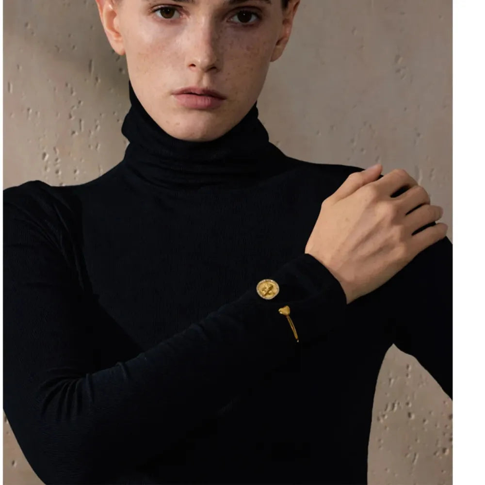 Pulseira Feminina Anjo da Guarda Banhada a Ouro 18K