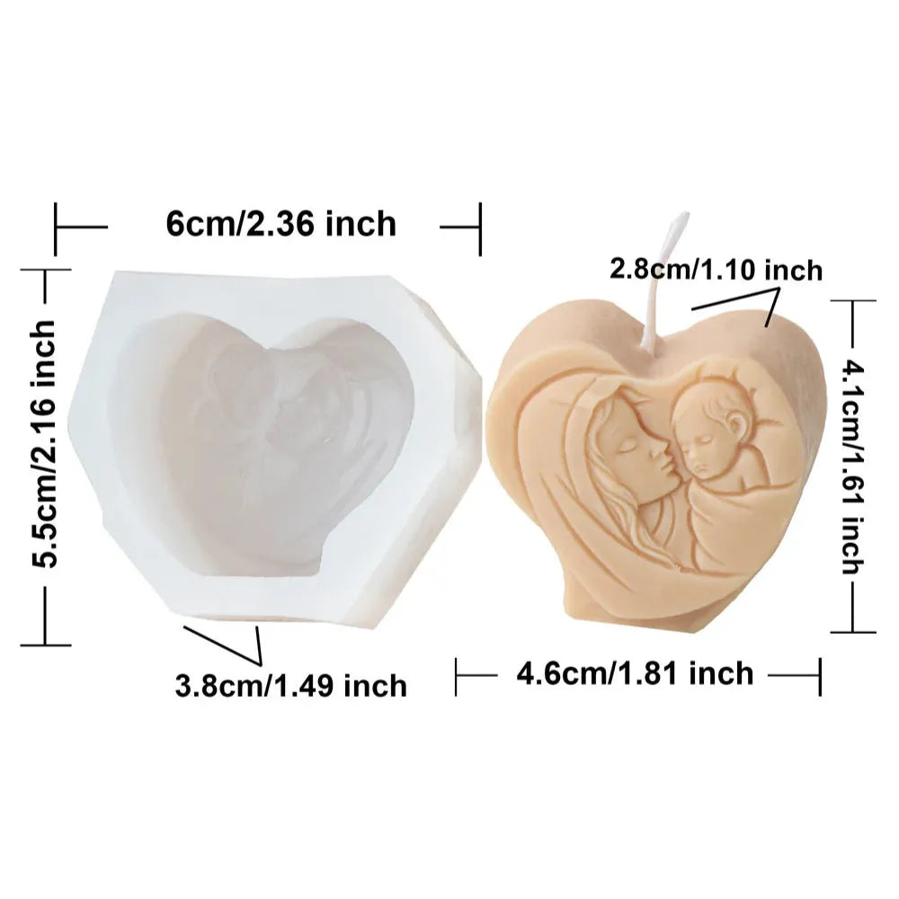Molde de Silicone para Pequenas Velas Religiosas - Sagrada Família
