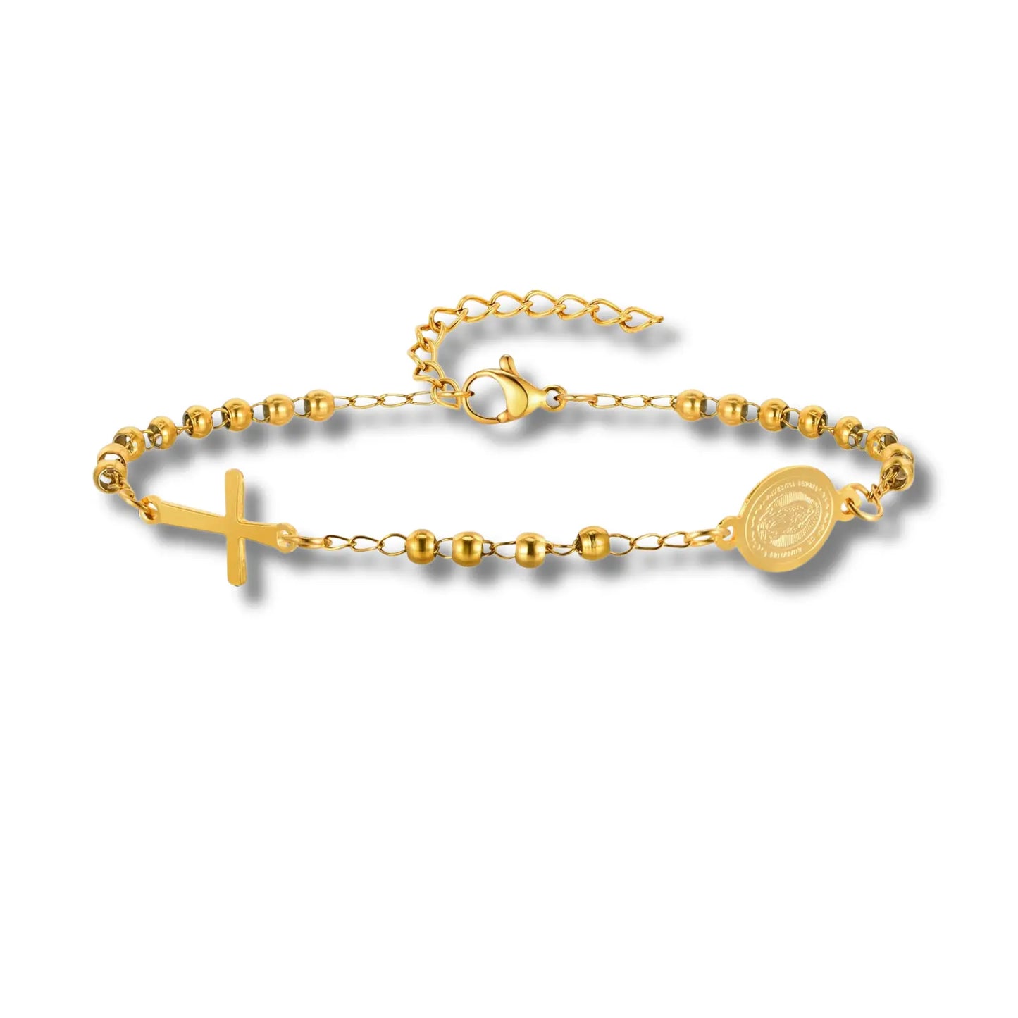 Pulseira Feminina Fé Católica com Medalha de Maria