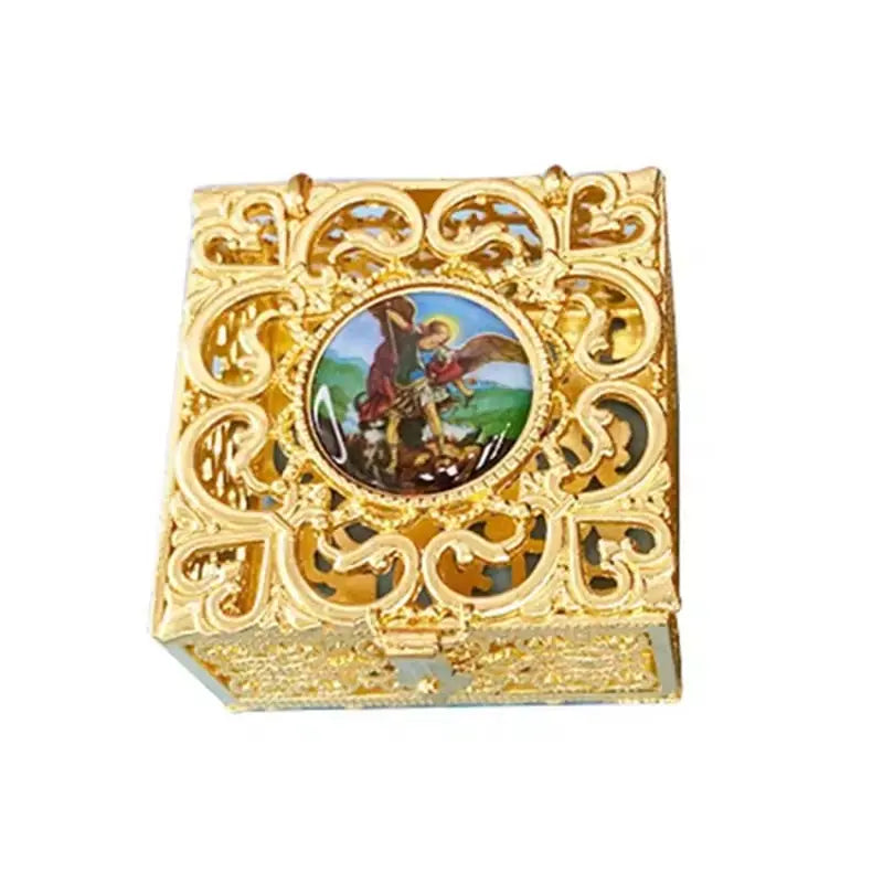 Caixa de Rosário Decorativa em Liga de Zinco