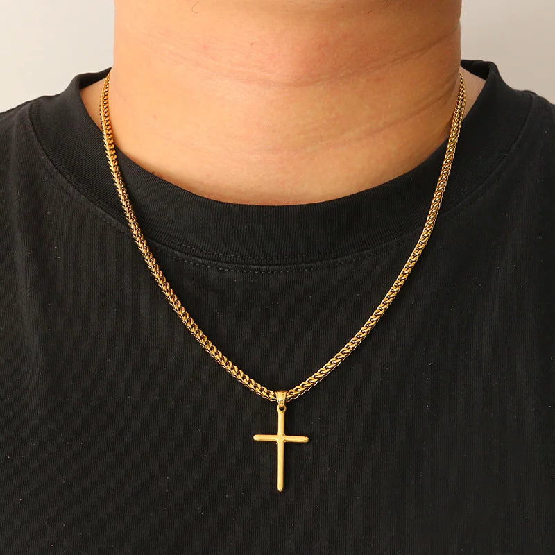 Colar Cruz Unissex em Aço Inoxidável 316L- Elegância e Estilo