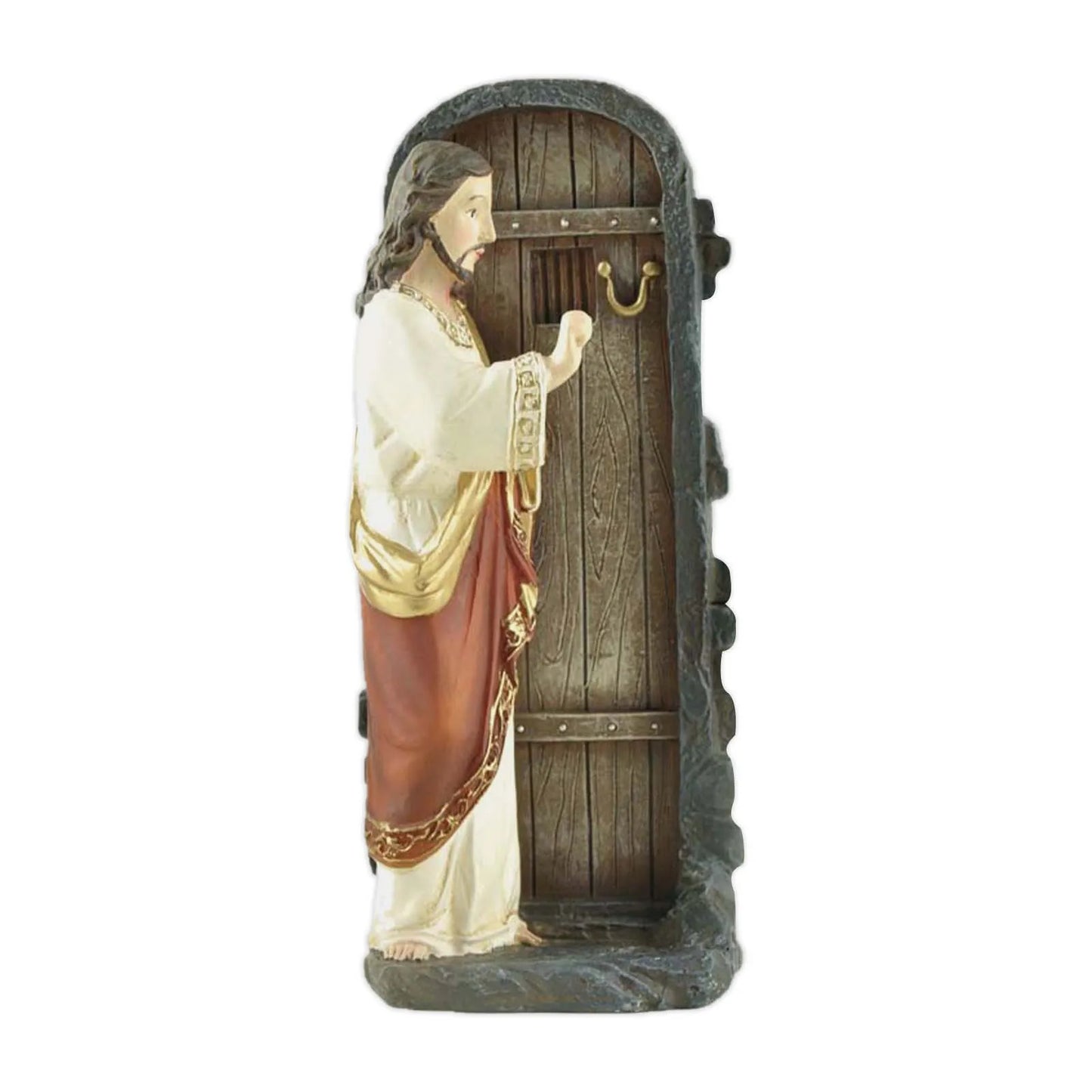 Handmade Pintado Ornamento de Resina, Jesus Bate à Porta, Jesus Figura, Cristão, Igreja, Casa, Presentes Religiosos, Transporte da gota