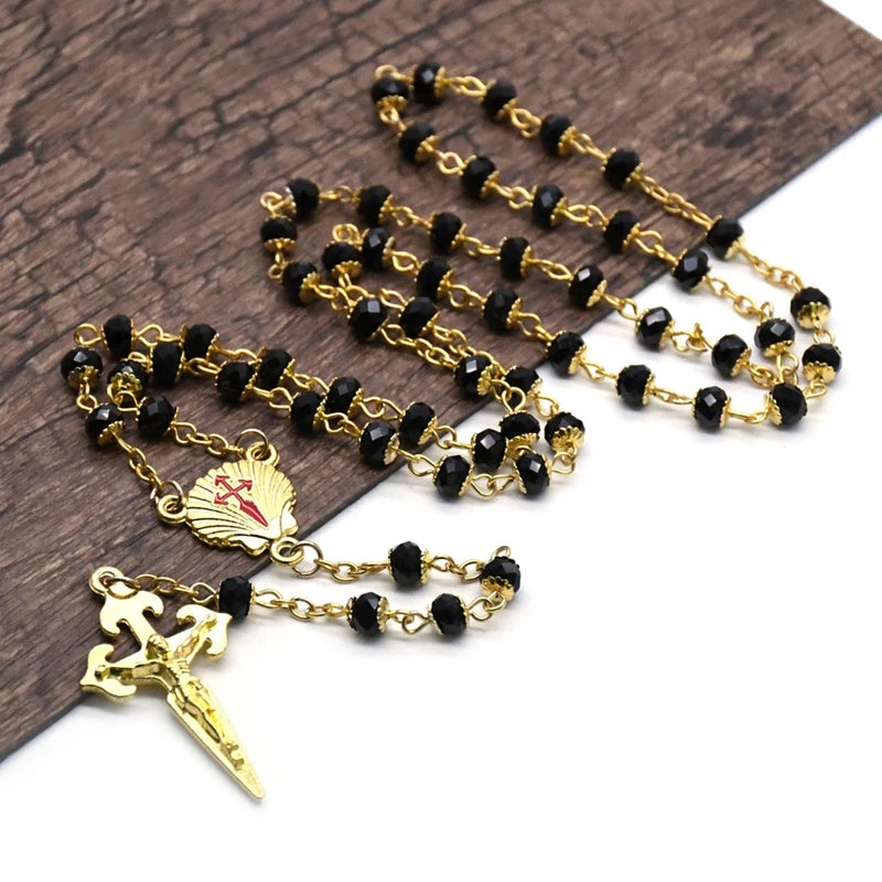 Terço Preto e Dourado de Santiago