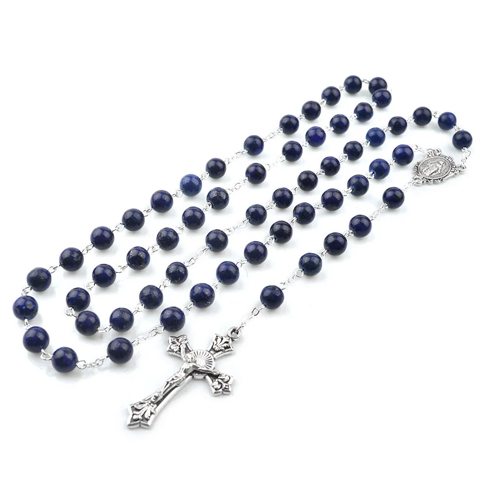 Terço de Nossa Senhora das Graças com Contas de Lazurita