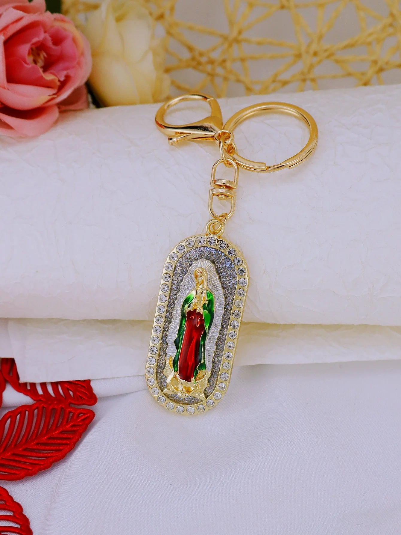 Chaveiro Dourado Nossa Senhora de Guadalupe
