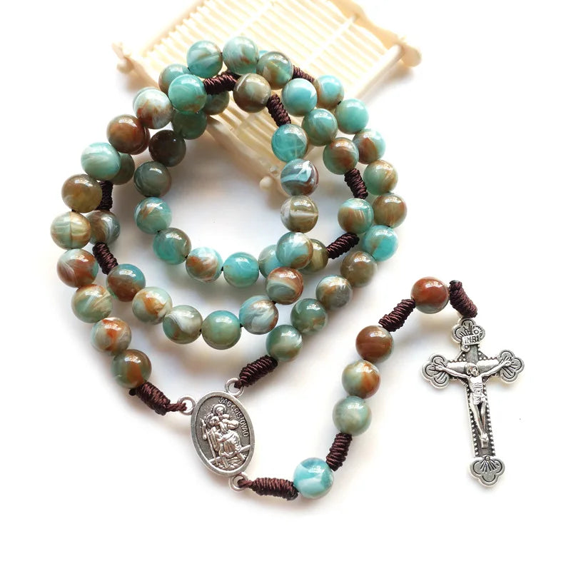 Terço de Nossa Senhora Aparecida com Contas de Acrílico – 60 cm