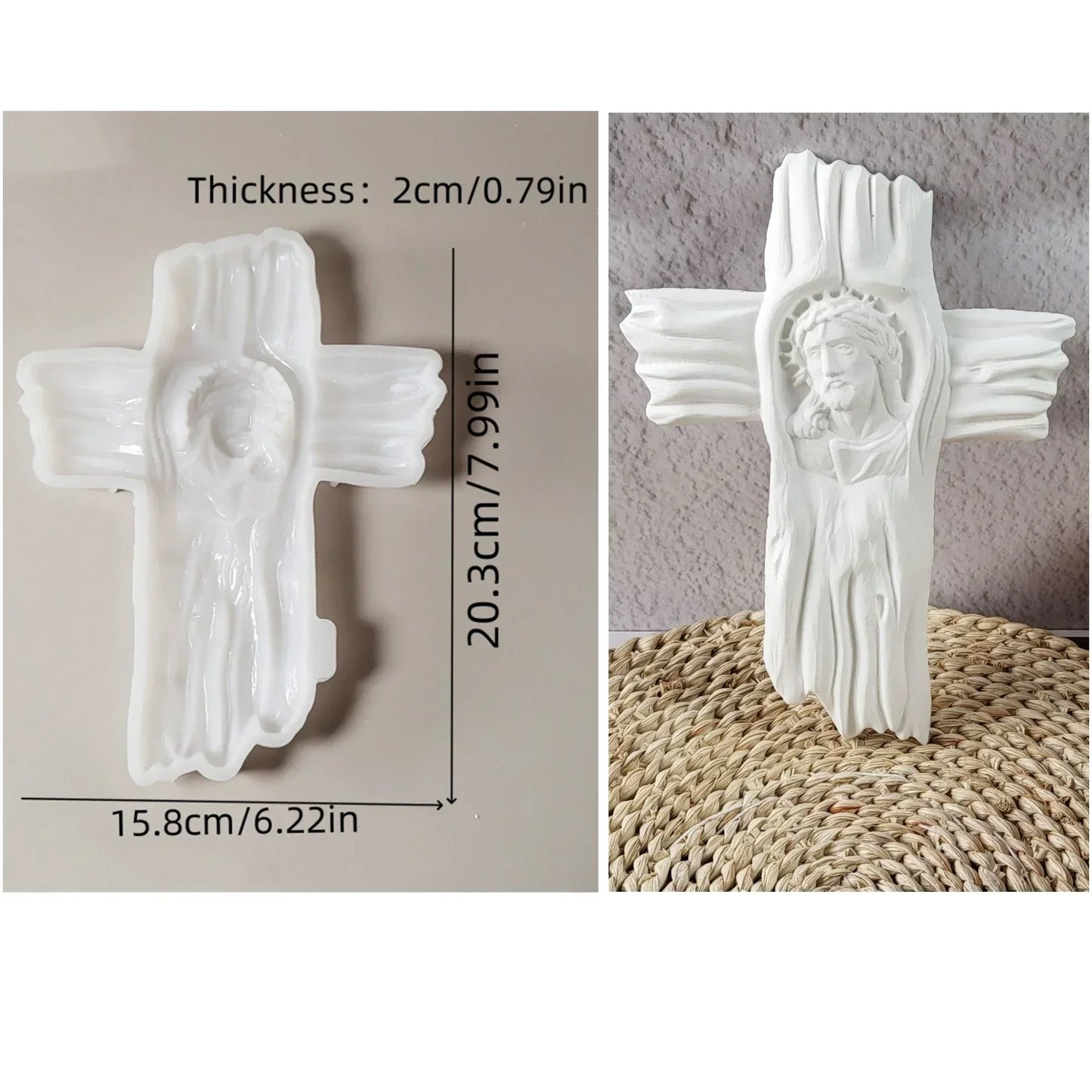 Molde de Silicone para Cruz de Jesus - Decoração Religiosa