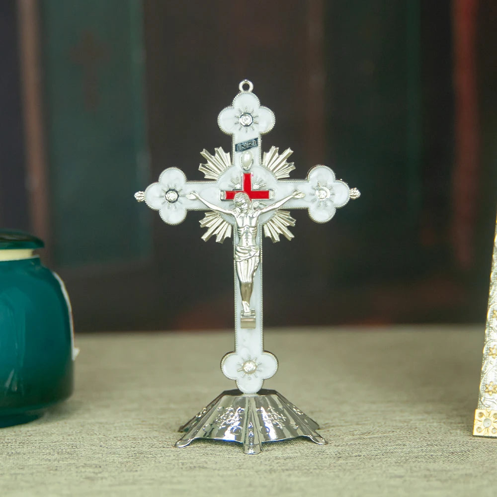Crucifixo de Mesa com Base - Estilo Clássico