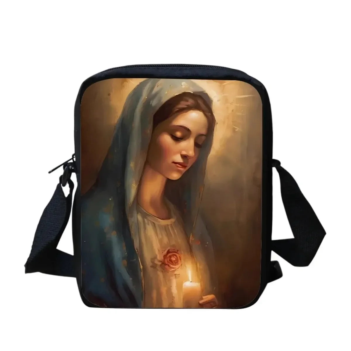Bolsa Crossbody Cristã com Estampa Religiosa