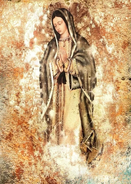 Retro senhora de guadalupe arte da parede pintura em tela religiosa católica arte decoração imagem a virgem de guadalupe cartaz decoração de casa
