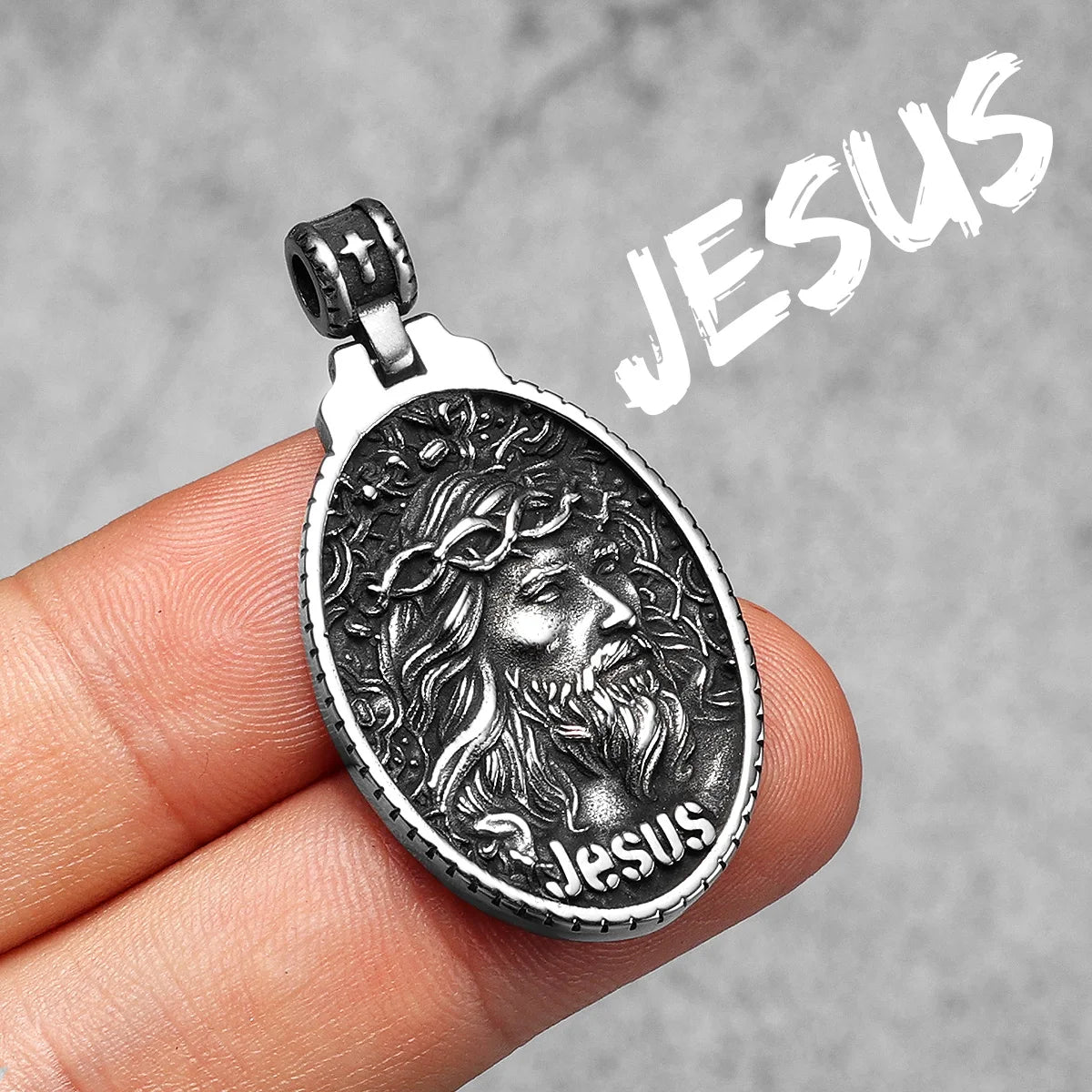 Colar Masculino Sagrado Coração de Jesus em Aço Inoxidável
