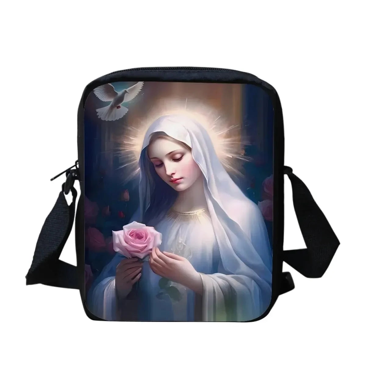 Bolsa Crossbody Cristã com Estampa Religiosa