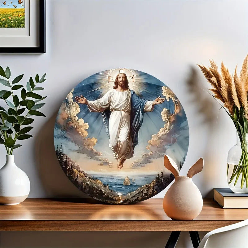 Placa Decorativa Jesus Subindo aos Céus