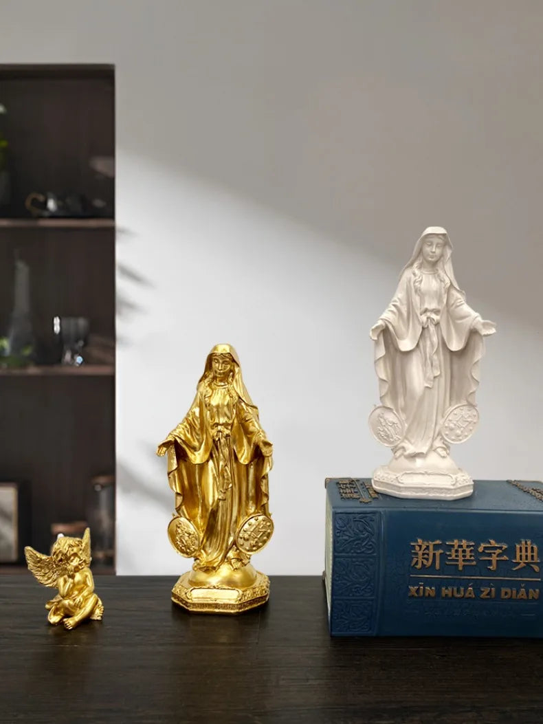 Imagem de Nossa Senhora das Graças com Medalha Milagrosa em Resina