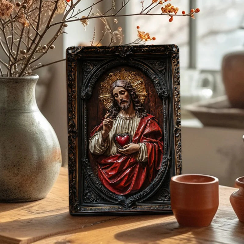 Placa Decorativa Sagrado Coração de Jesus