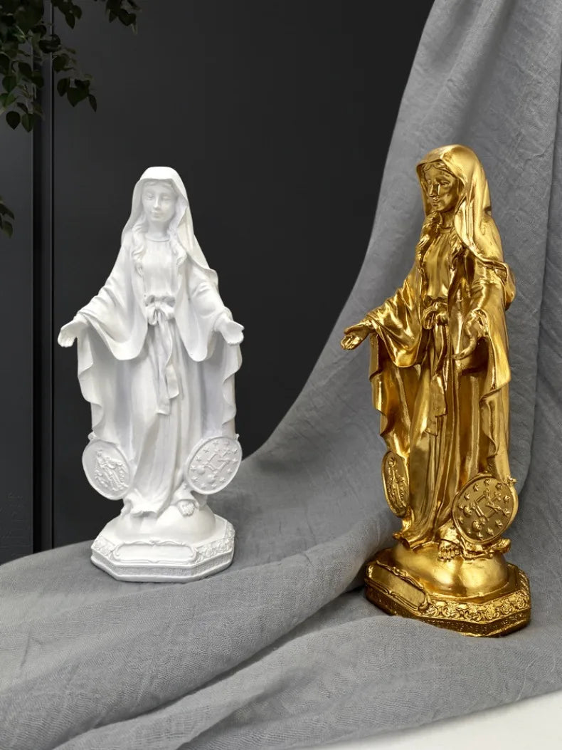 Imagem de Nossa Senhora das Graças com Medalha Milagrosa em Resina