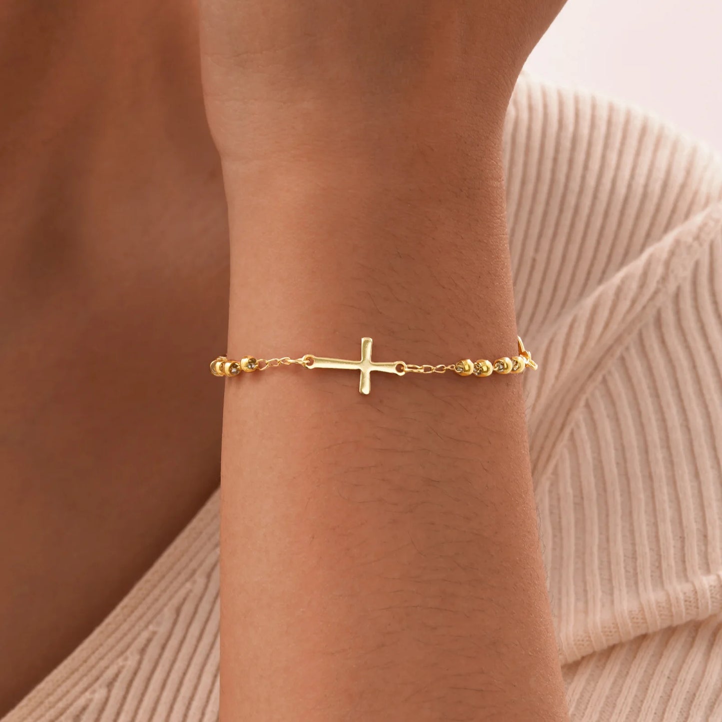 Vnox personalidade virgem maria moeda encantos pulseiras para homens mulheres, pequenas beas pulseira frisada, unissex cristo fé batismo presente