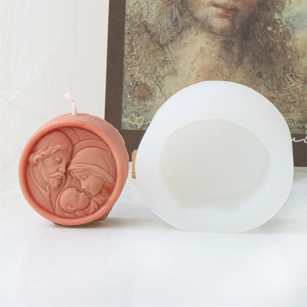 Molde de Silicone para Pequenas Velas Religiosas - Sagrada Família
