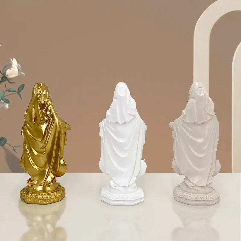 Imagem de Nossa Senhora das Graças com Medalha Milagrosa em Resina