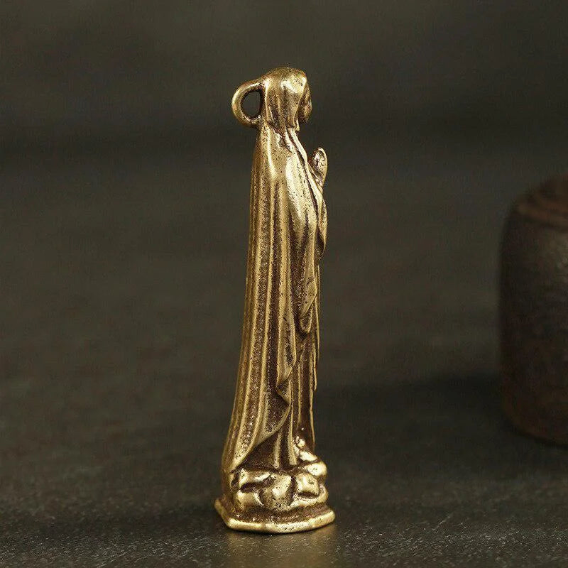 Imagem de Nossa Senhora de Lourdes de Cobre 5,5cm – Fé e Devoção em Cada Detalhe