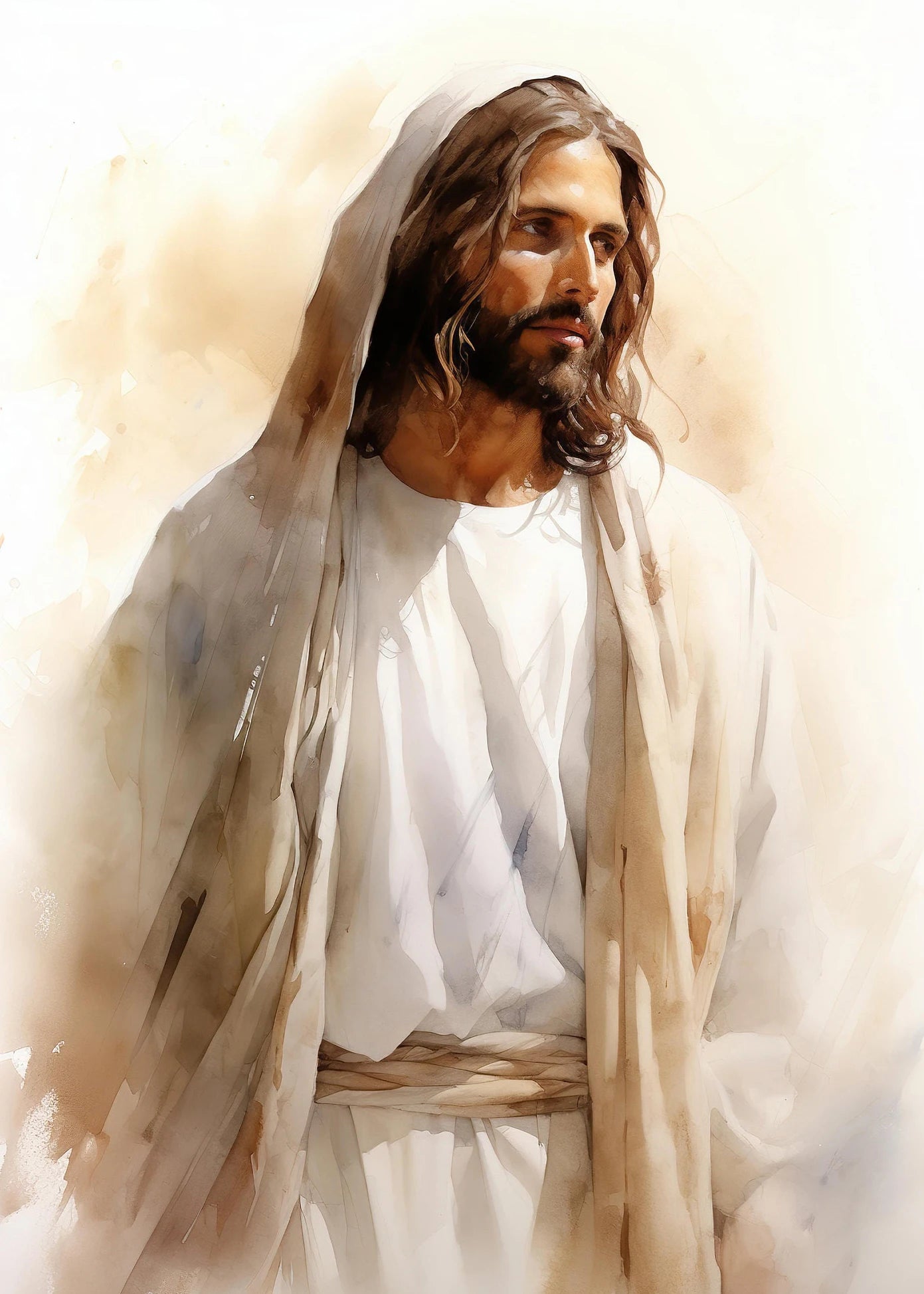 Pintura em Tela de Jesus Andando na Água