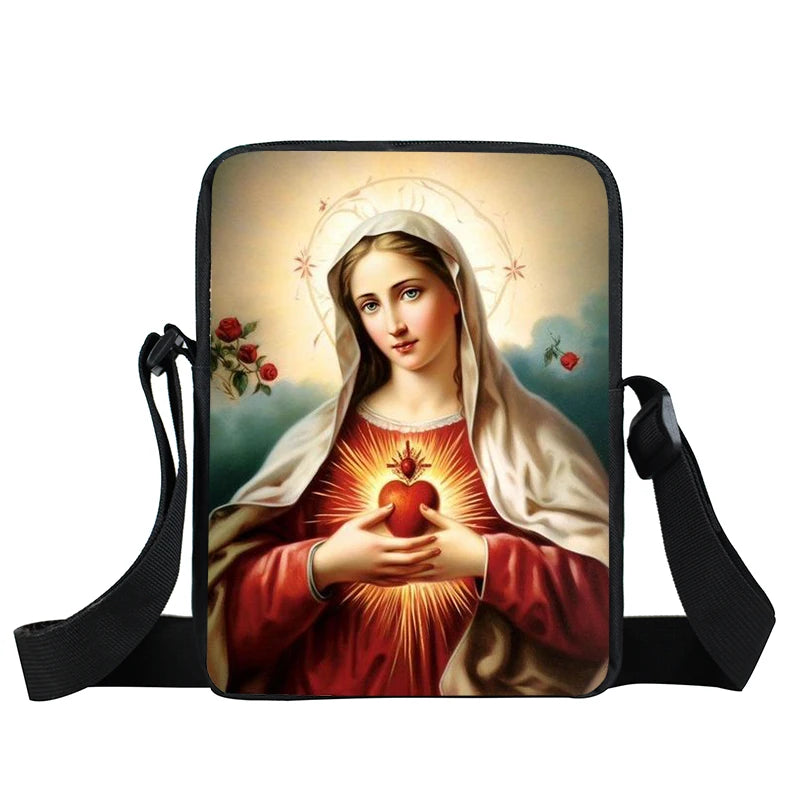 Bolsa Crossbody Cristã com Estampa Religiosa