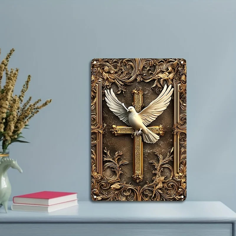 Placa Decorativa Cruz Espírito Santo