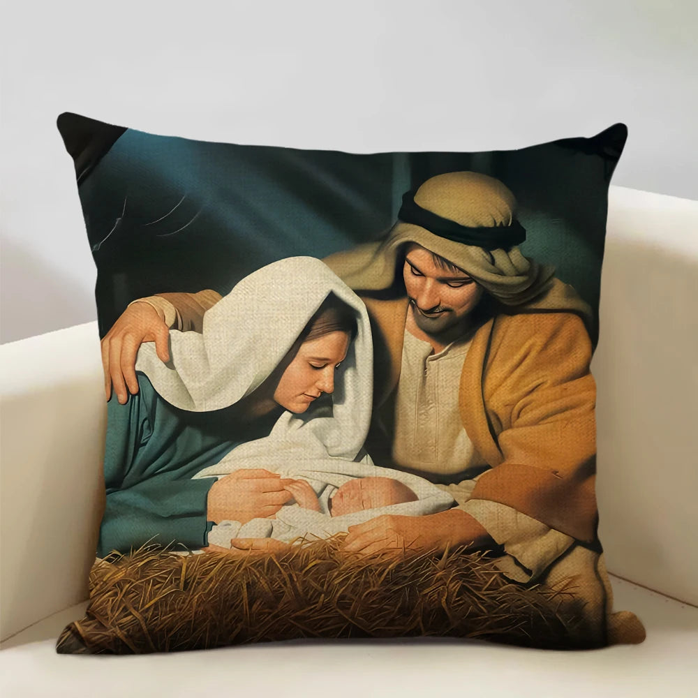 Capa de Almofada Decorativa Jesus 45x45cm