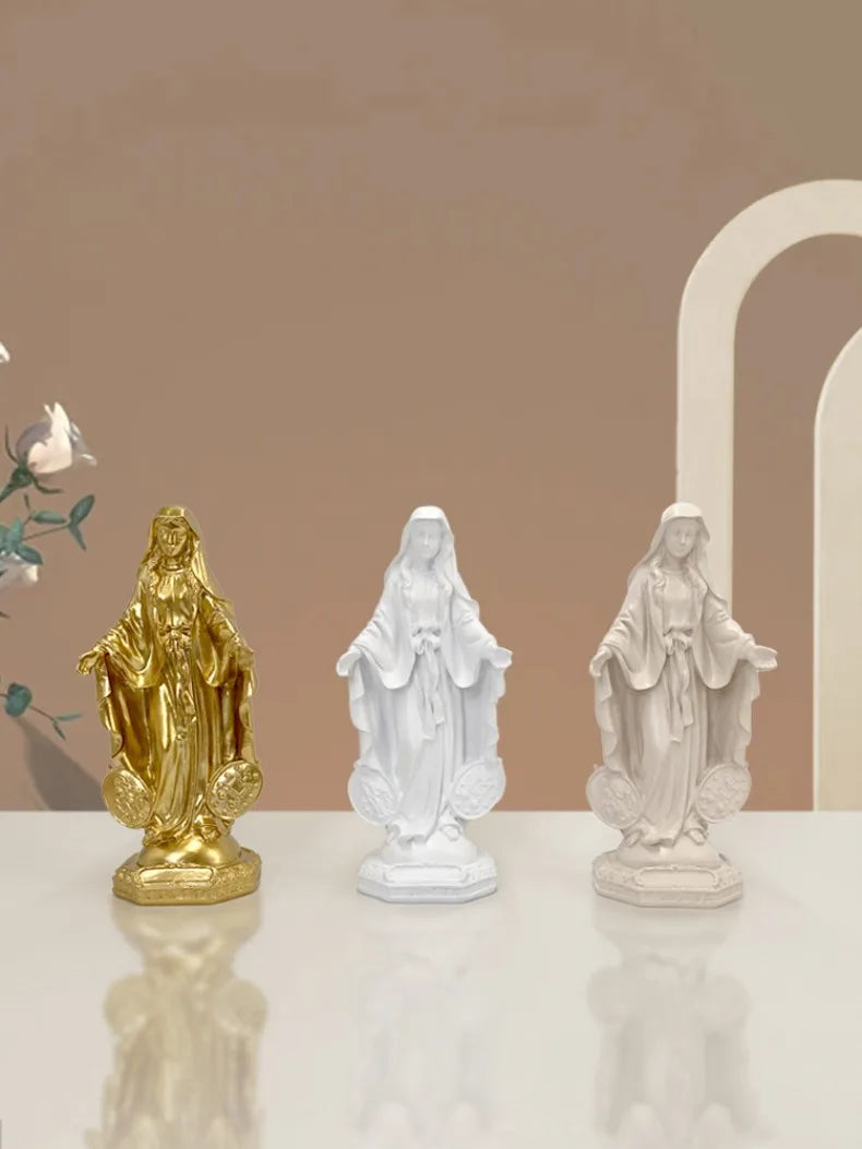 Imagem de Nossa Senhora das Graças com Medalha Milagrosa em Resina