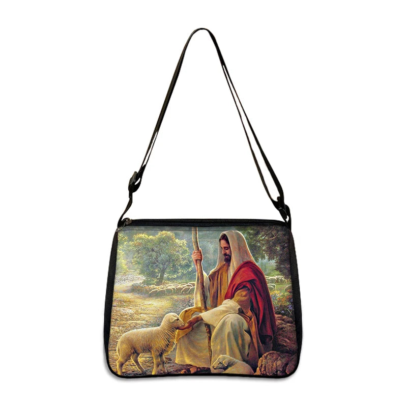 Bolsa de Ombro Religiosa Vintage - Jesus e Santa Maria