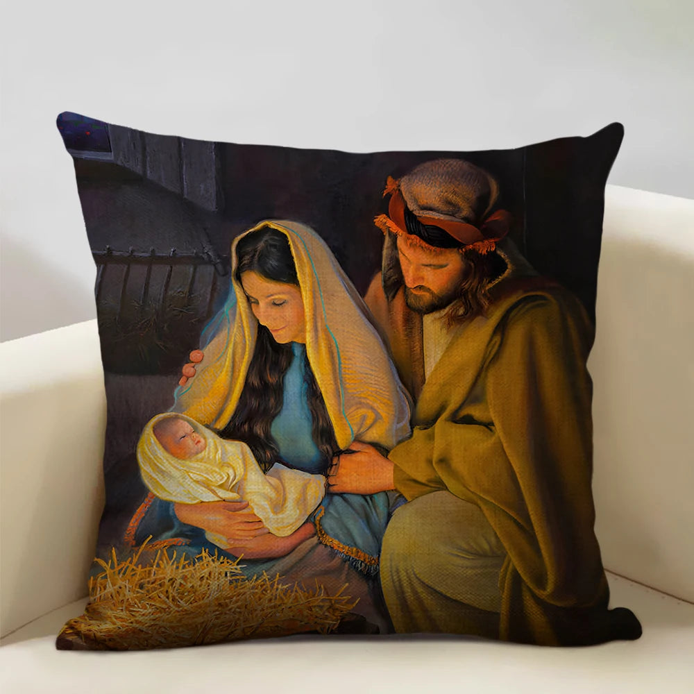 Capa de Almofada Decorativa Jesus 45x45cm
