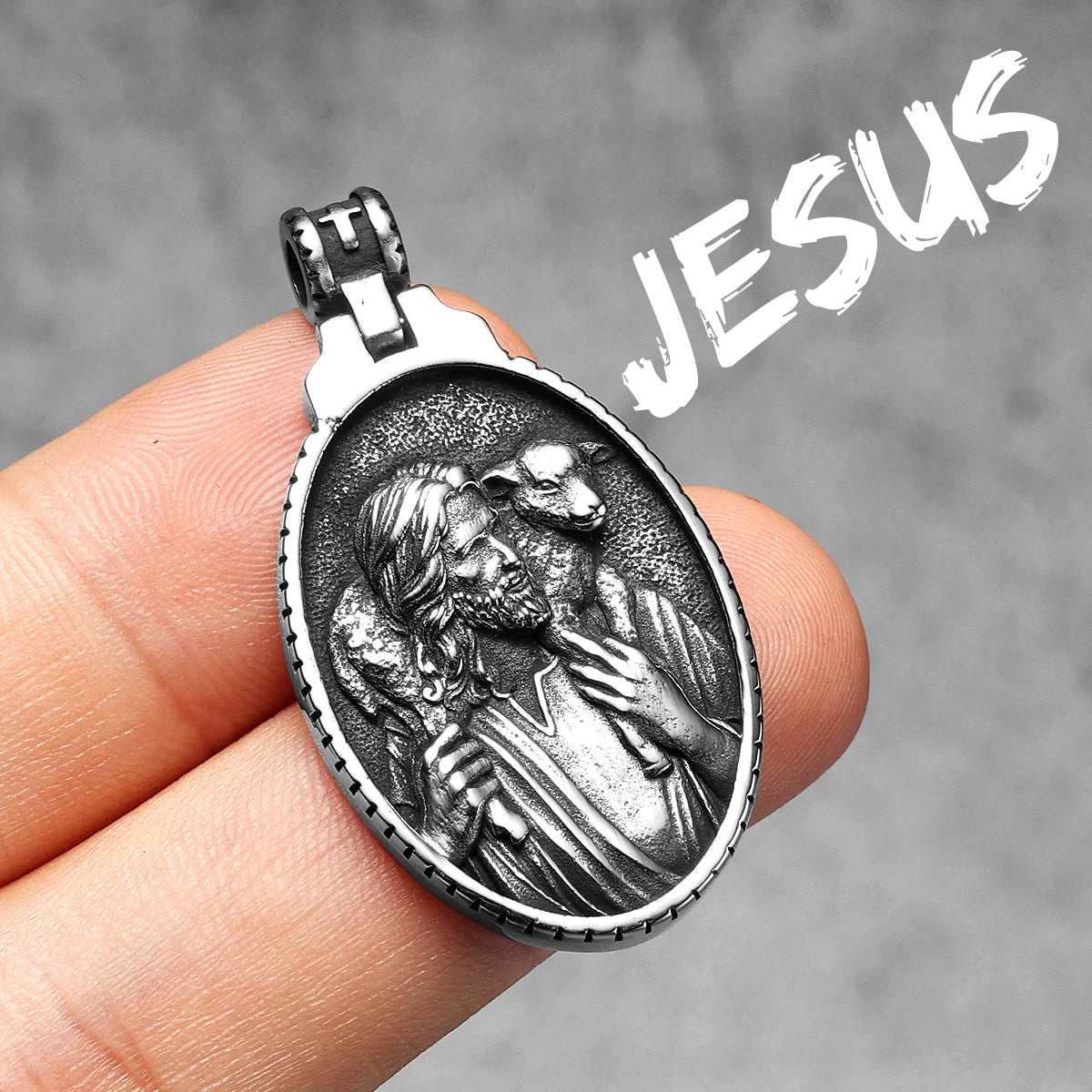 Colar Masculino Sagrado Coração de Jesus em Aço Inoxidável