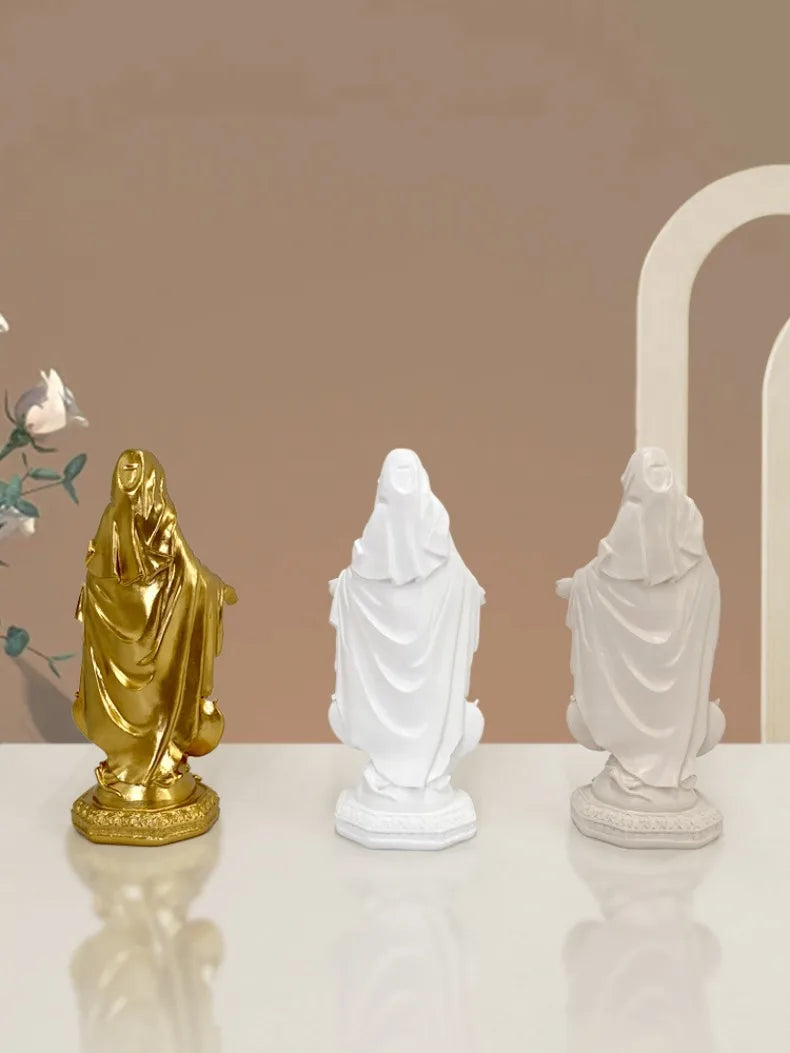 Imagem de Nossa Senhora das Graças com Medalha Milagrosa em Resina