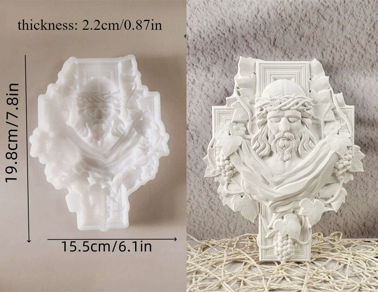 Molde de Silicone para Cruz de Jesus - Decoração Religiosa