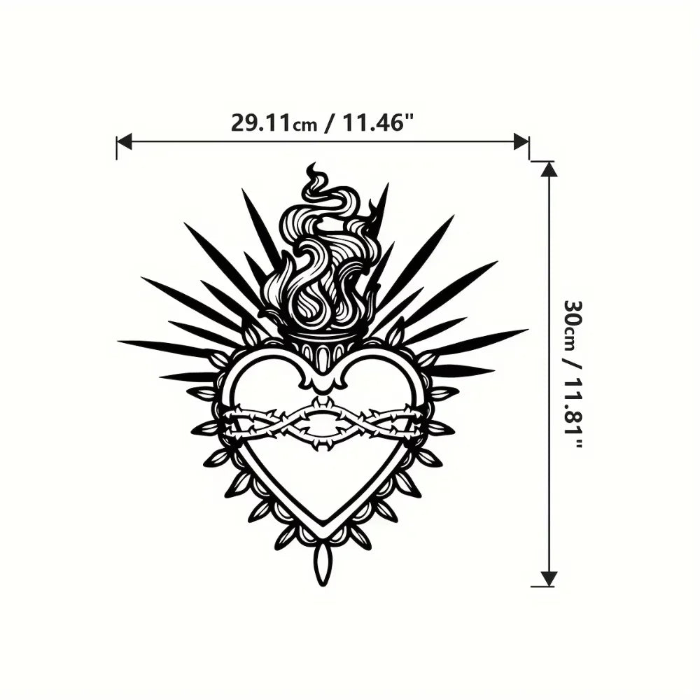 Decoração de Parede Sagrado Coração de Maria em Metal