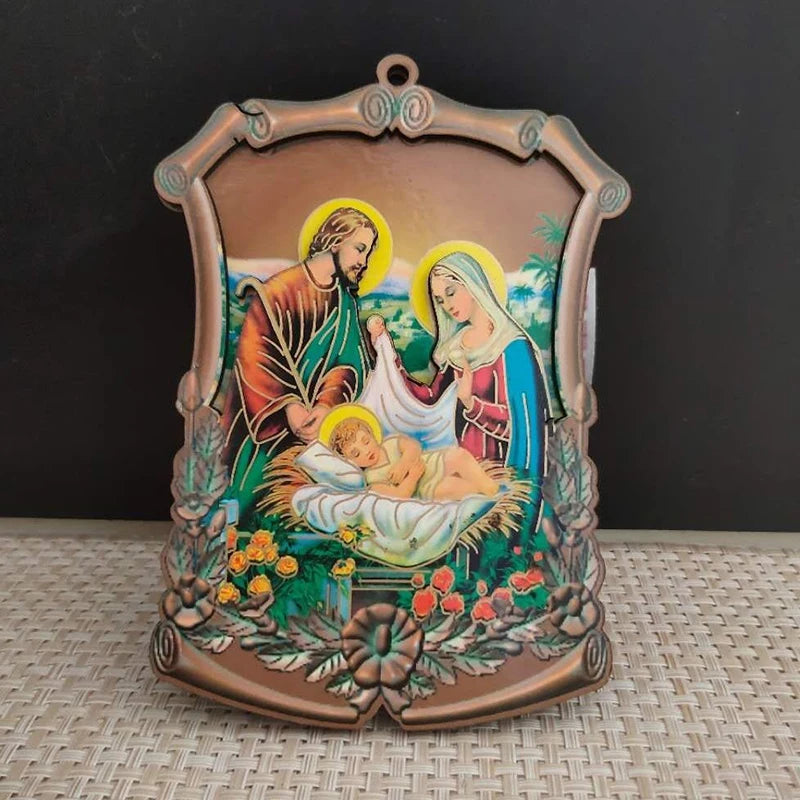 Ícone Religioso de Madeira - Decoração Católica