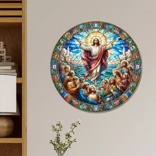Decoração Acrílica Jesus Subindo aos Céus - Arte Religiosa para Paredes