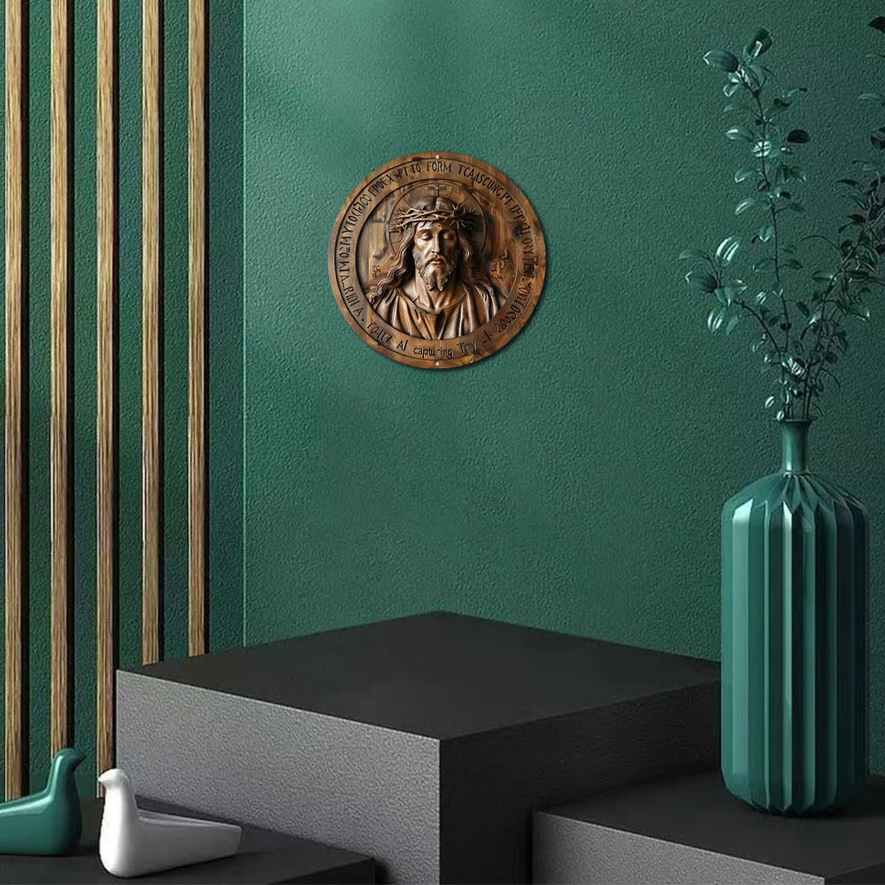 Placa Decorativa Jesus Cristo em Alumínio - Elegância e Durabilidade