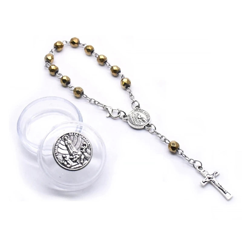 Pulseira Dezena Terço Nossa Senhora de Fátima com Caixa