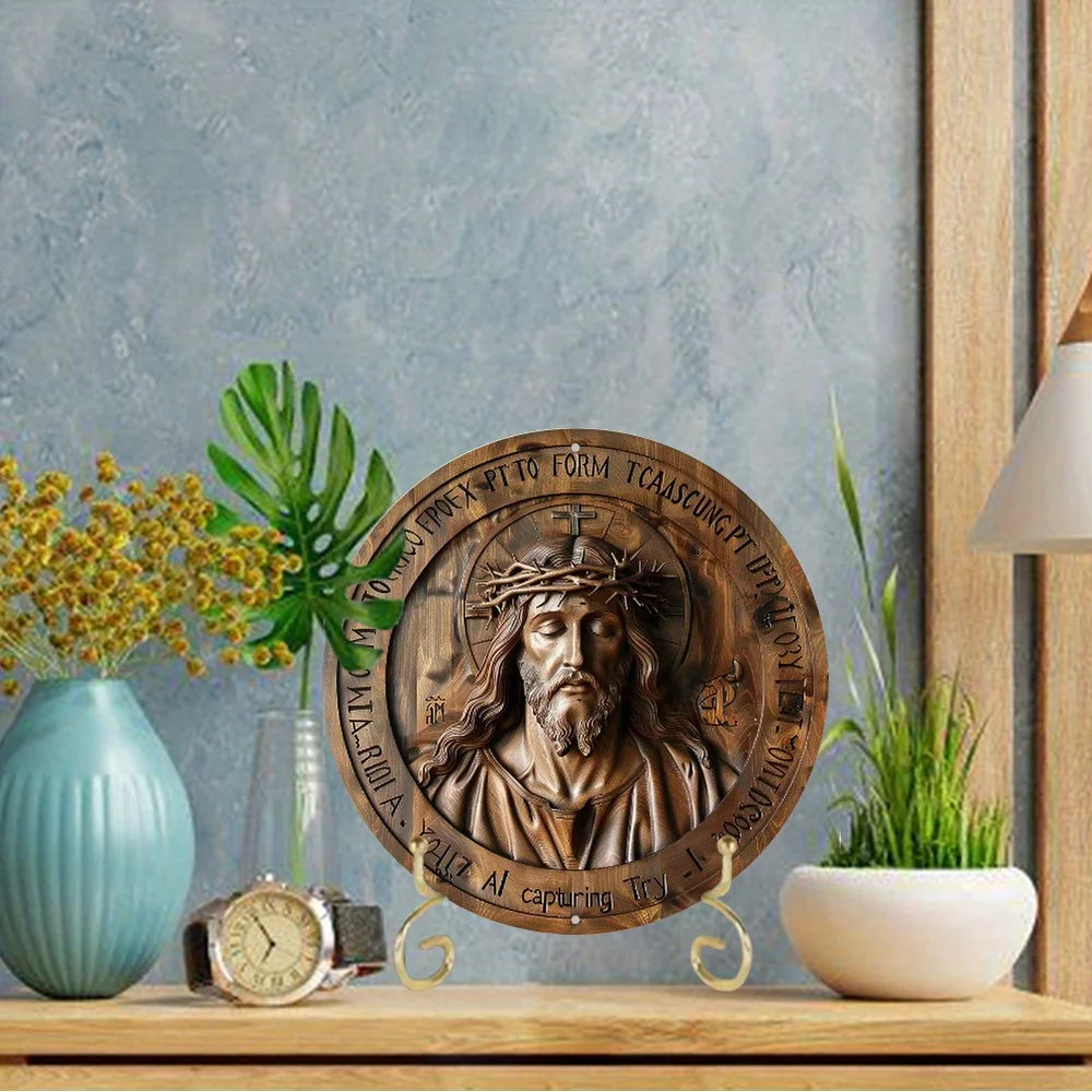 Placa Decorativa Jesus Cristo em Alumínio - Elegância e Durabilidade