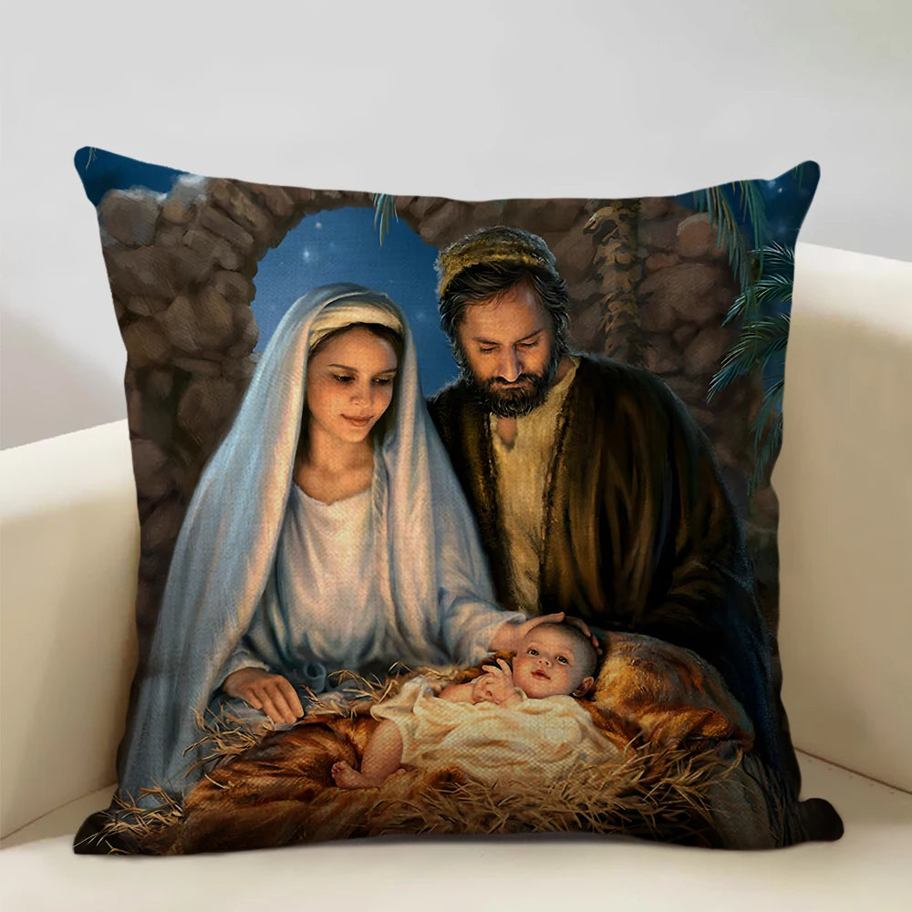 Capa de Almofada Decorativa Jesus 45x45cm
