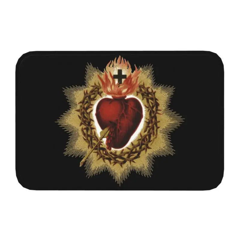 Capacho de Entrada Antiderrapante Personalizado, Tapetes de Entrada, Jesus O Caminho Juntos A Vida, Cruz Religiosa, Fé Cristã, Tapete de Varanda, Tapete