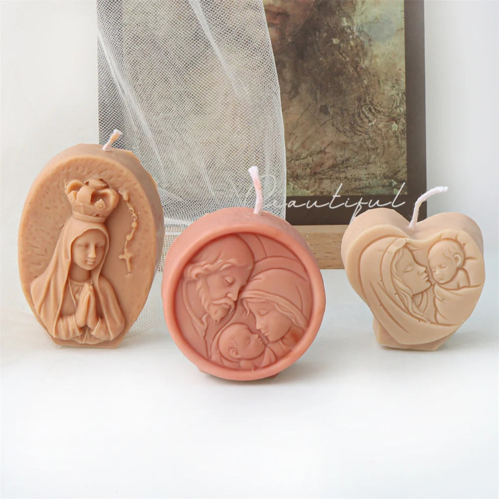 Molde de Silicone para Pequenas Velas Religiosas - Sagrada Família