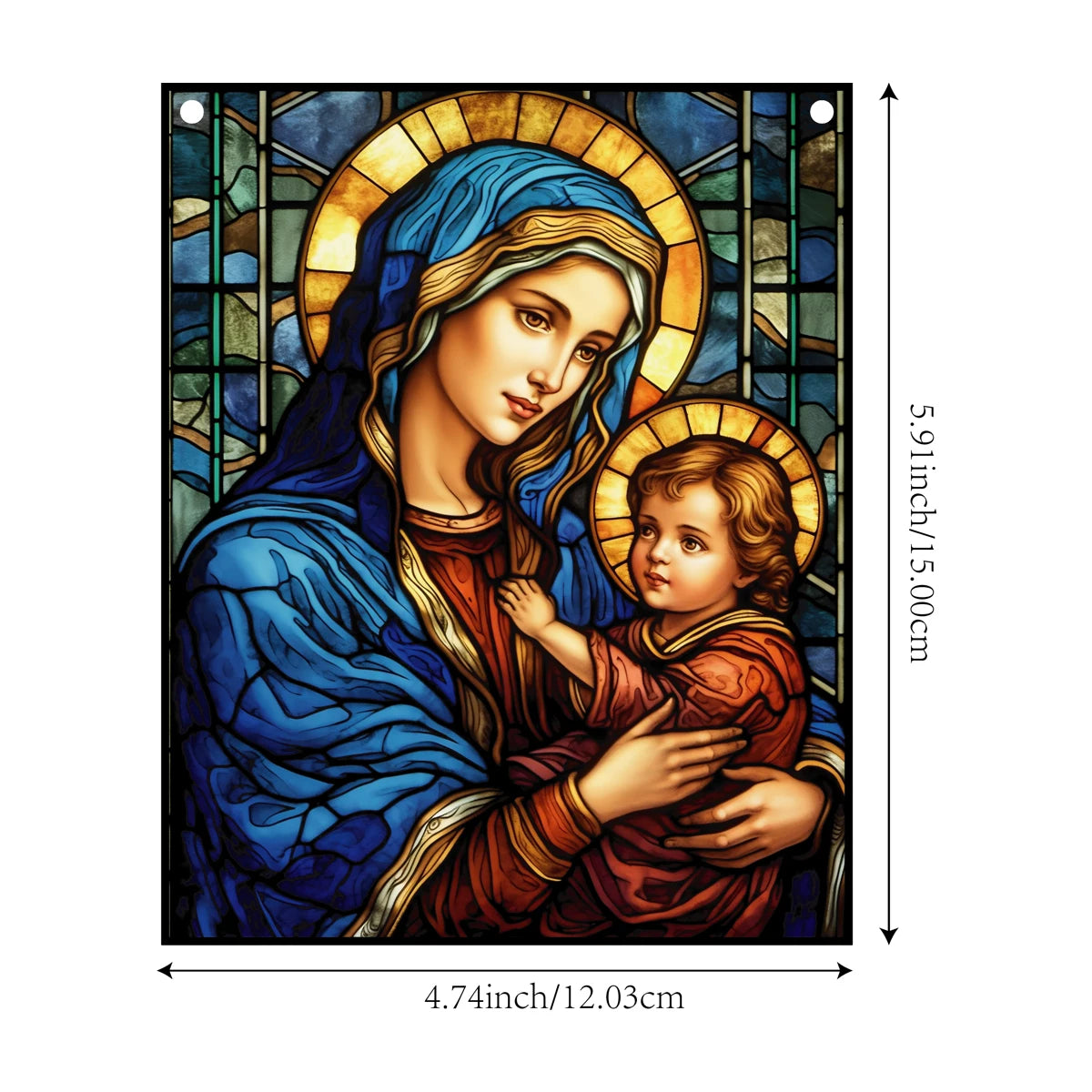 Placa Decorativa Acrílica Estilo Vitral - Arte Religiosa Católica
