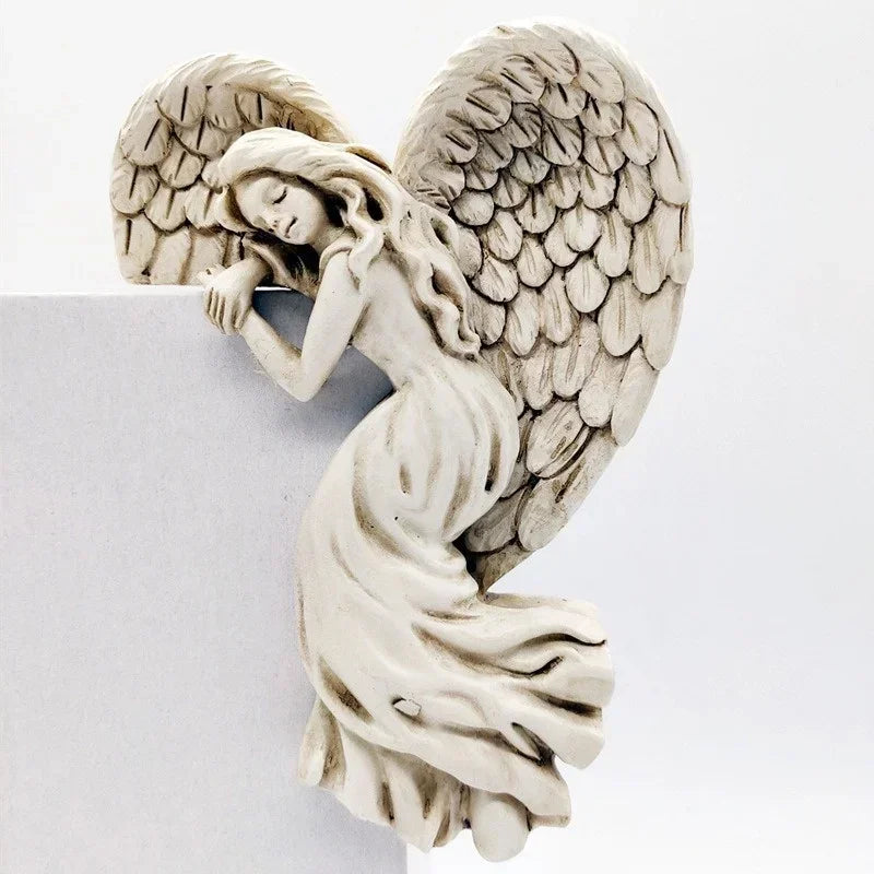 Ornamento de Anjo em Resina para Porta - Decoração Elegante