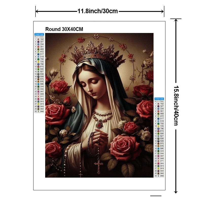 Kit de Pintura Diamante Religiosa - Virgem Maria