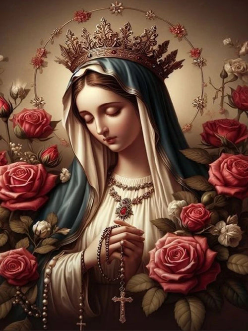 Kit de Pintura Diamante Religiosa - Virgem Maria
