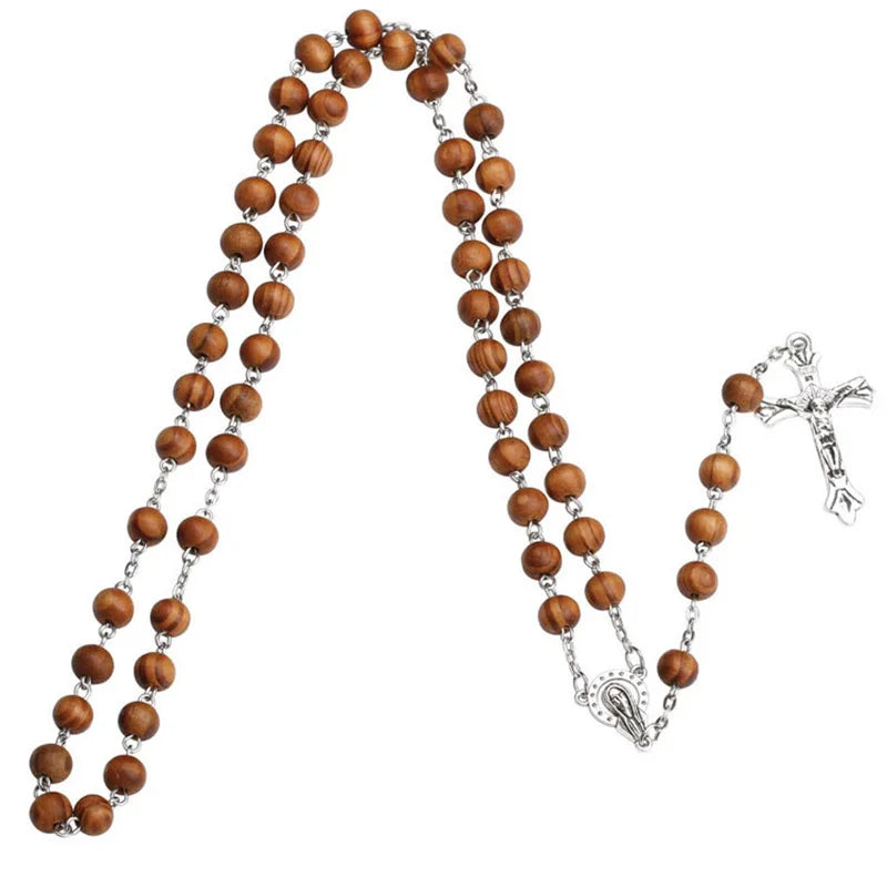 Terço Nossa Senhora com Contas de Madeira – Tradição e Devoção em Cada Oração