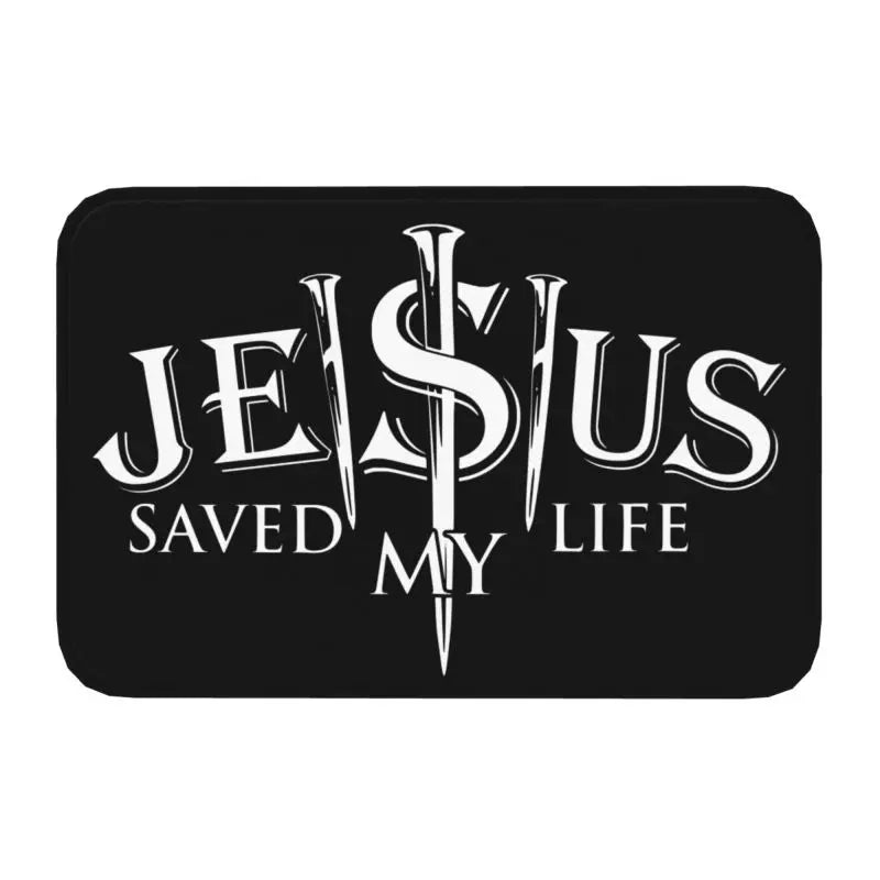 Capacho de Entrada Antiderrapante Personalizado, Tapetes de Entrada, Jesus O Caminho Juntos A Vida, Cruz Religiosa, Fé Cristã, Tapete de Varanda, Tapete